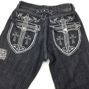 Victorious Black Jeans, 36w/32, battle axe relaxed
